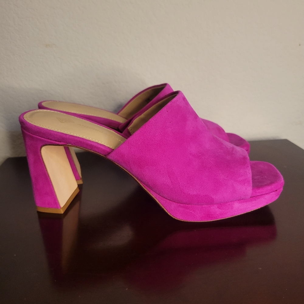 ANTONIO MELANI Pink High-Heeled Mules